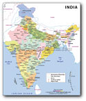 India Large Color Map
