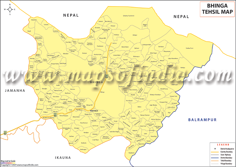 bhinga-tehsil-map
