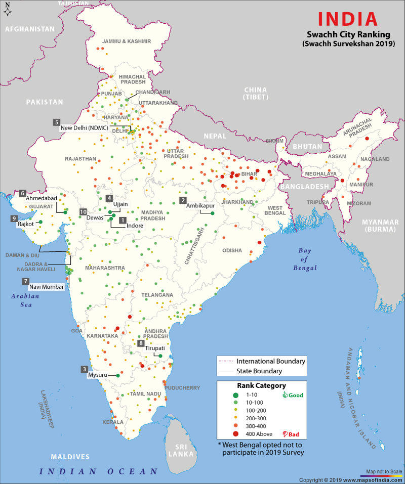Map of Swachh Sarvekshan 2017