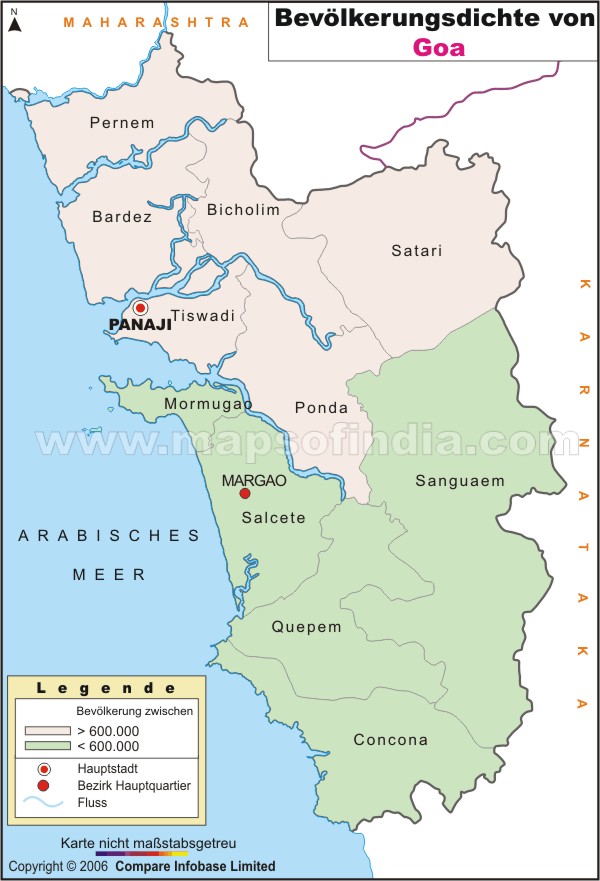Bev�lkerungsdichte von Goa 2001