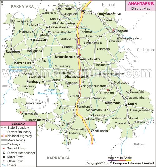 Anantpur Railway Map
