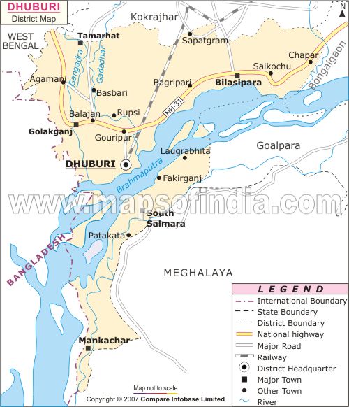 District Map of Dhuburi