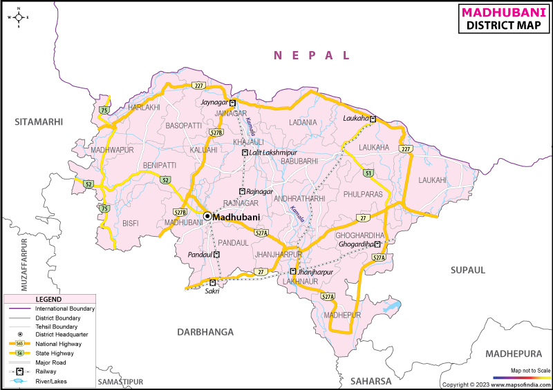 District Map of Madhubani