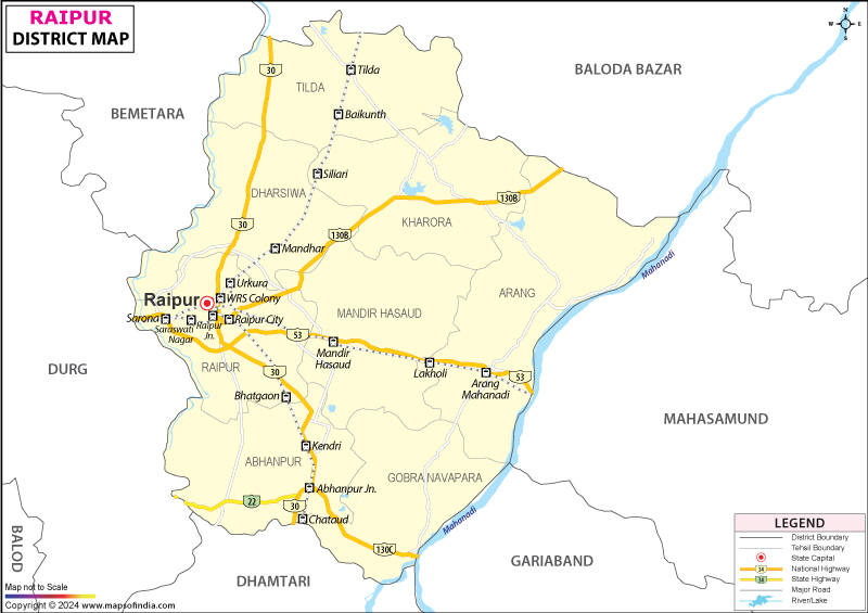District Map of Raipur
