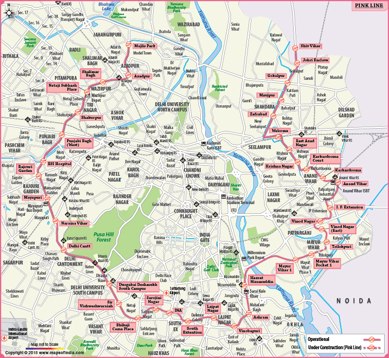 Route Map of Mukundpur to Shiv Vihar Metro