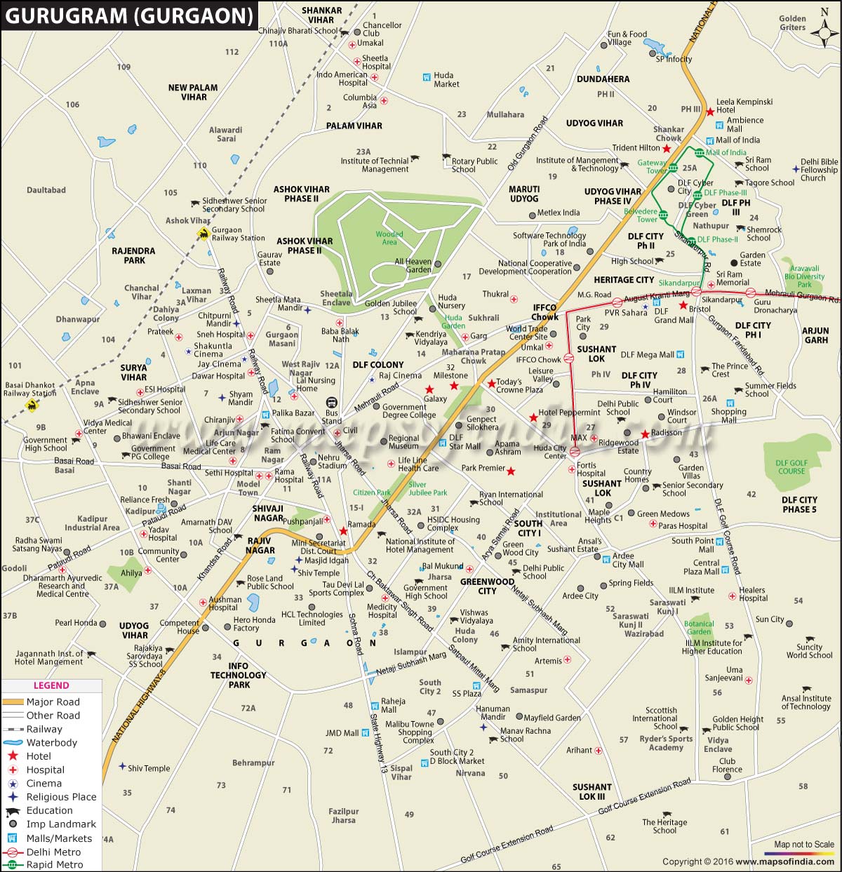 Gurgaon India Map