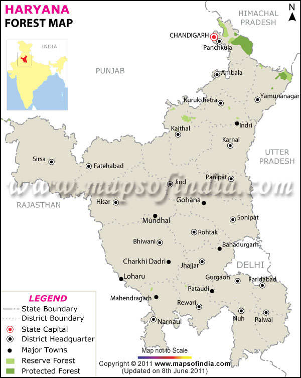 Haryana Forest Map