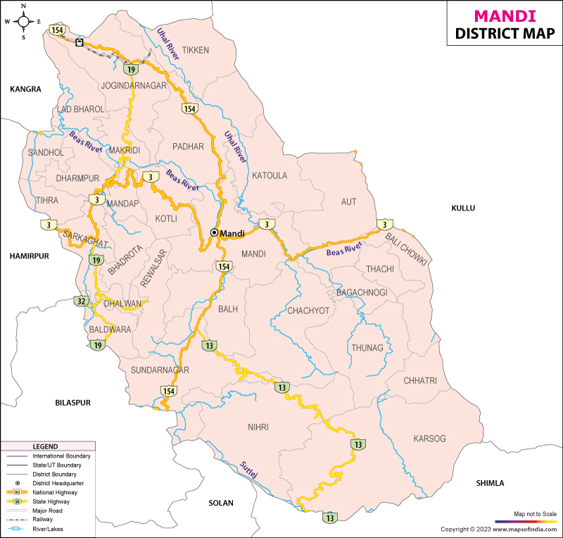 District Map of Mandi