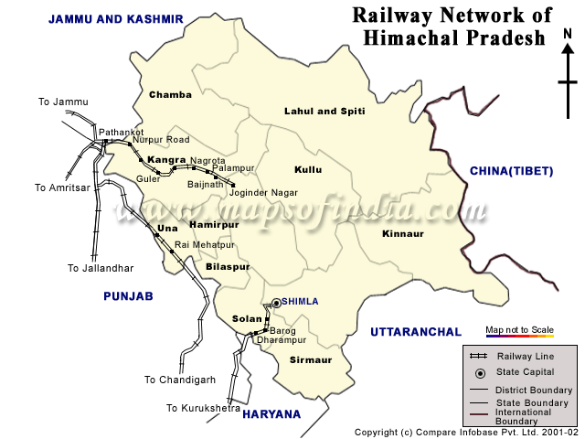 Himachal Pradesh Railway Network Map