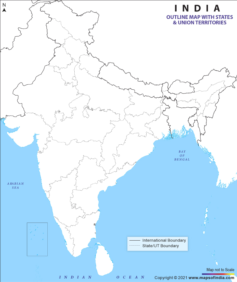 Outline Map Of India