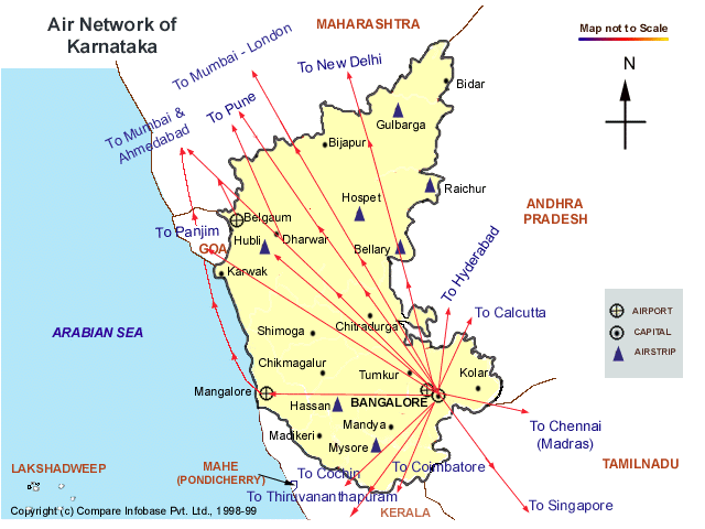 Air Network Map of Karnataka