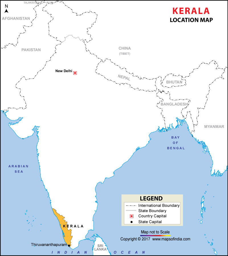 Where Is Kerala Located In India Map United States Map