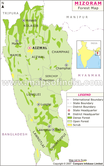 Mizoram Forest Map
