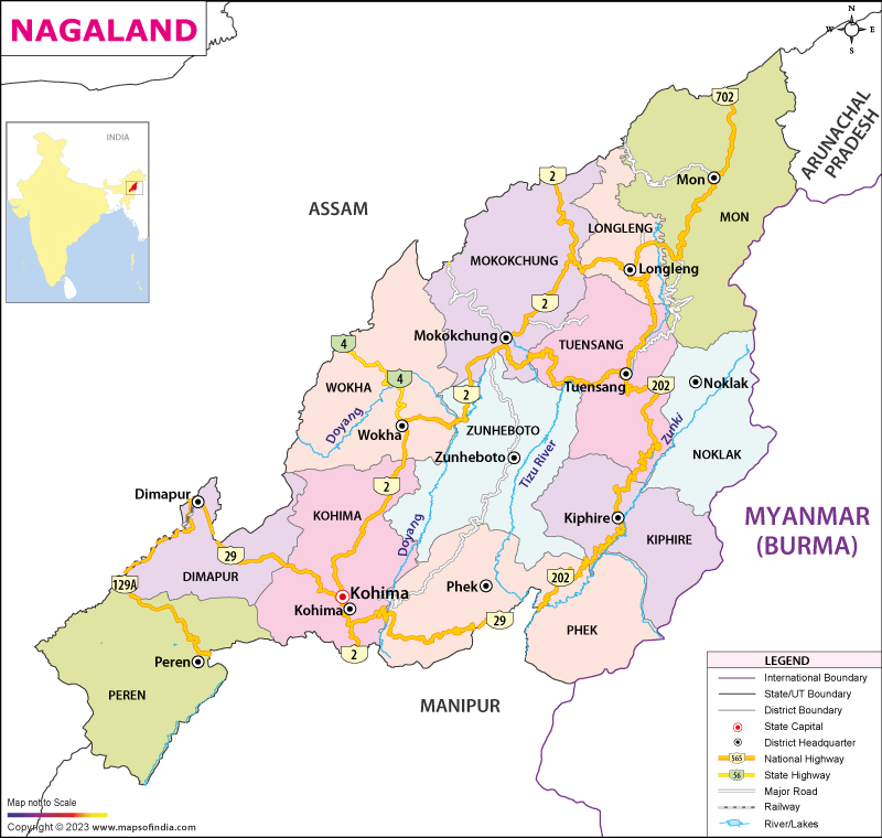 Map of Nagaland