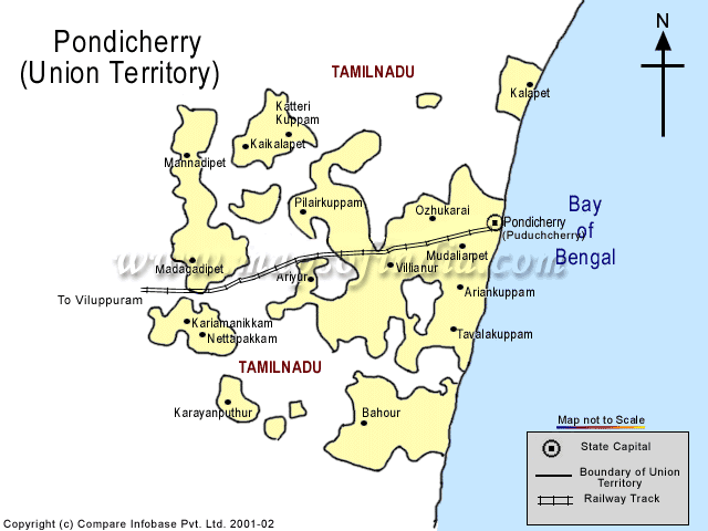 Rail Network Map of Pondicherry/Puducherry