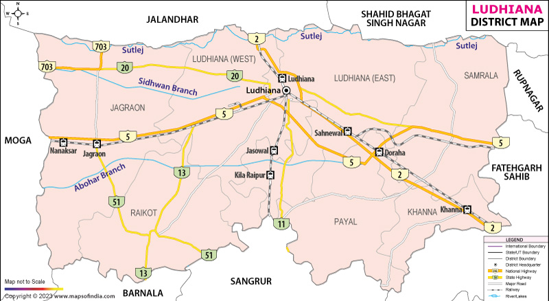 District Map of Ludhiana
