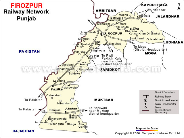 Railway Network Map of Firozpur