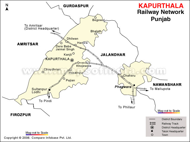 Railway Network Map of Kapurthala