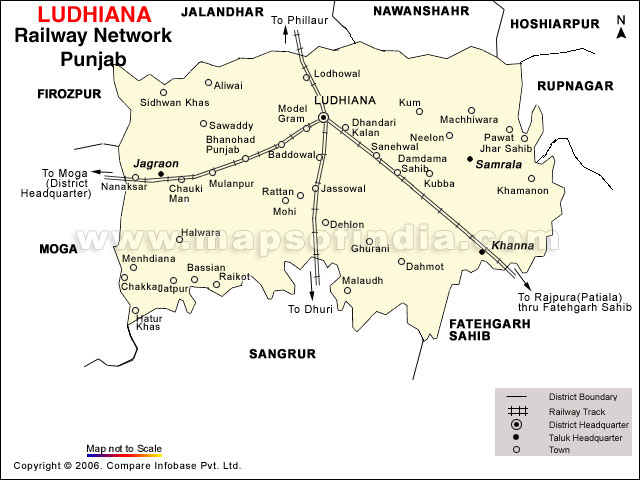 Railway Network Map of Ludhiana