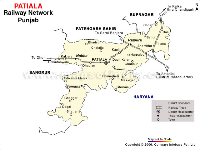 Railway Network Map of Patiala