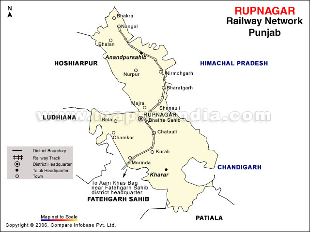 Railway Network Map of Rupnagar