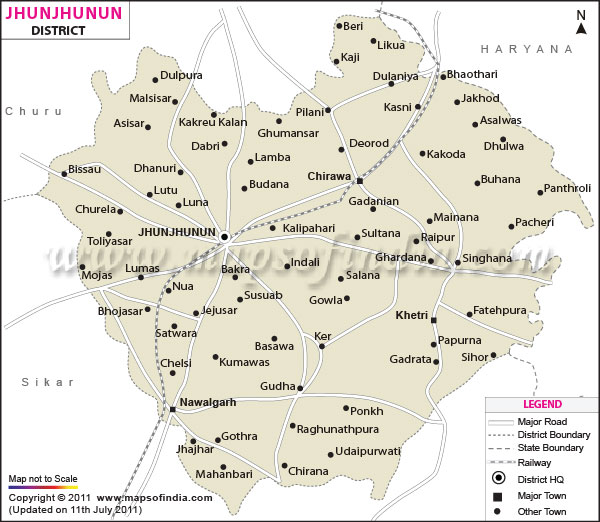 District Map of Jhunjhunun
