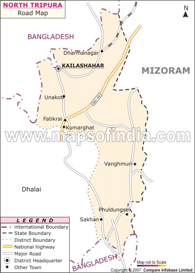 North Tripura Road Map