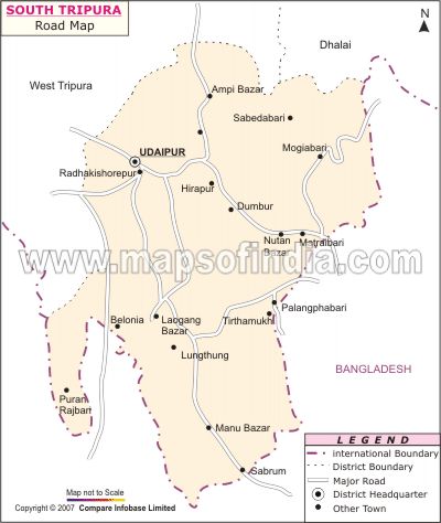 South Tripura Road Map