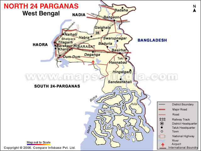 North 24-Parganas District Map
