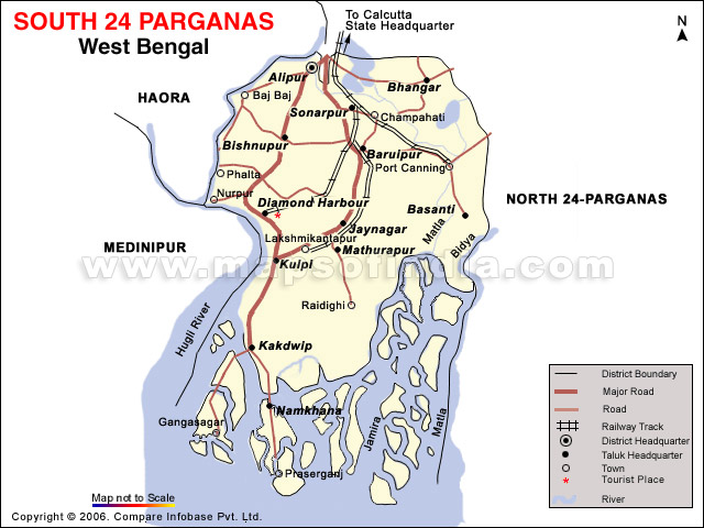 South 24-Parganas District Map