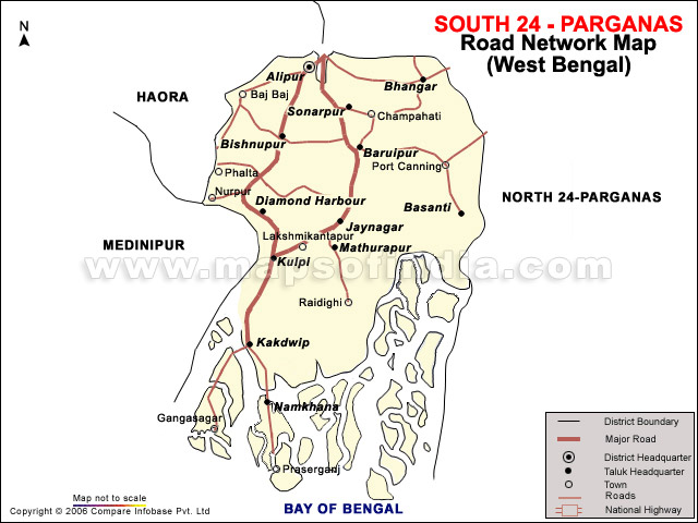 South 24-Parganas Road Network Map