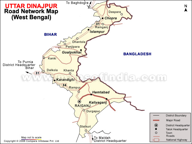 Uttar Dinajpur Road Network Map