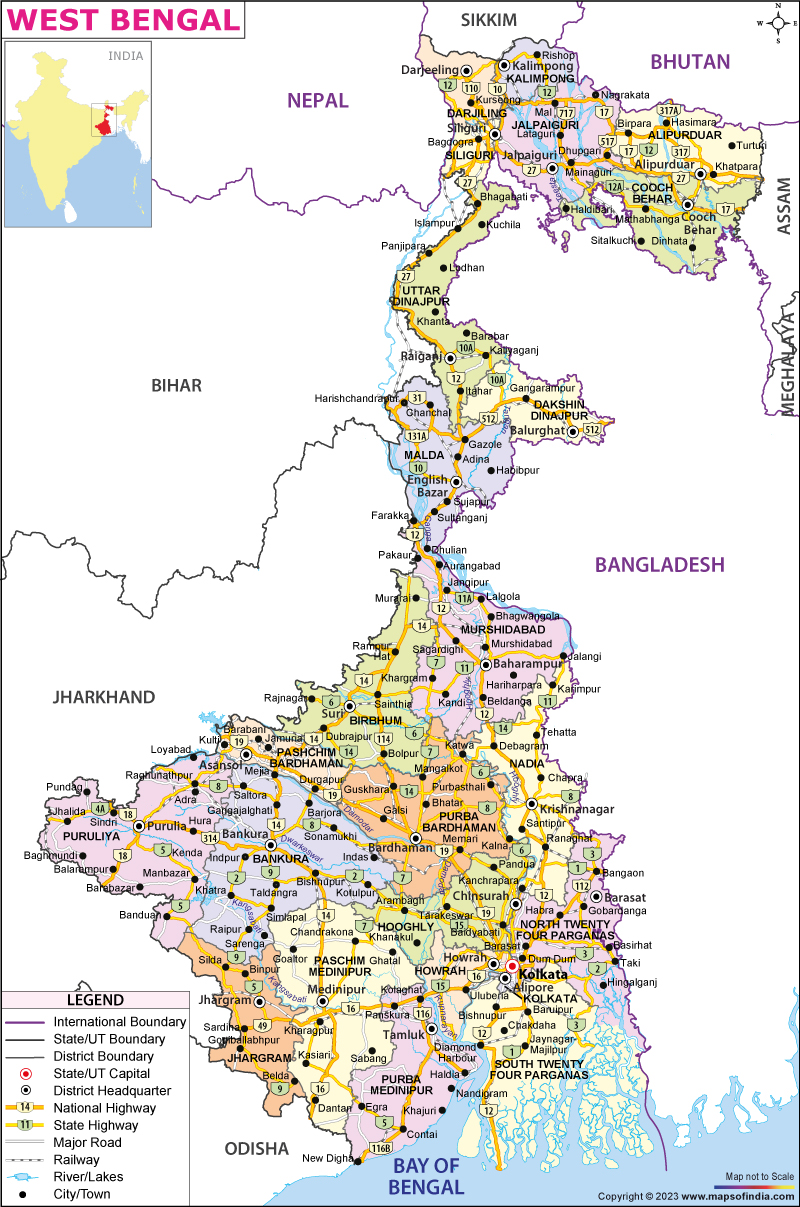 Map of West Bengal