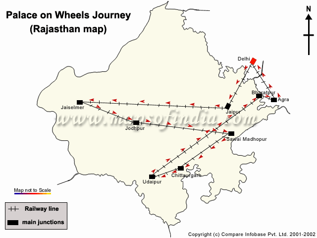 Palace on Wheels Journey Map