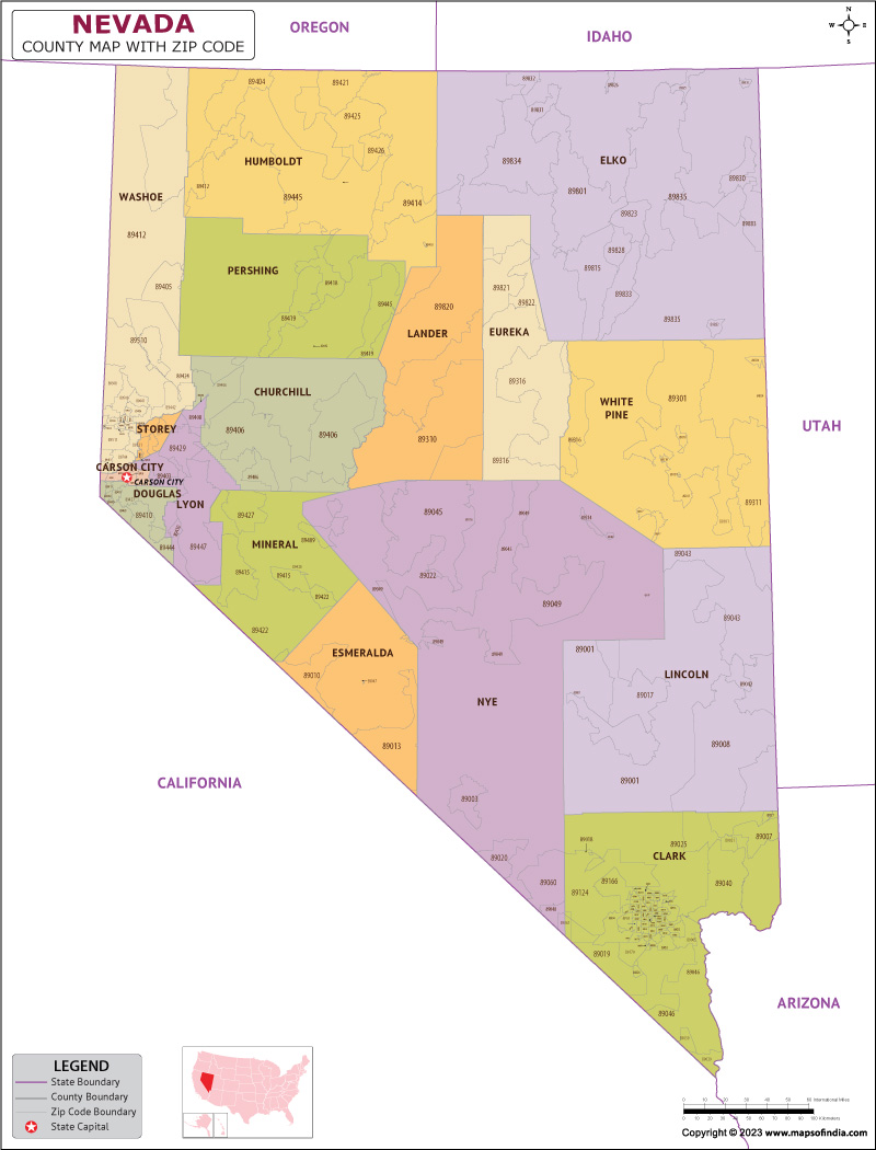 Nevada County Zip Codes Map