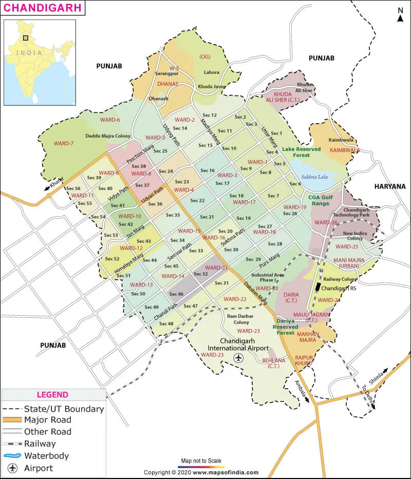 Map of Chandigarh