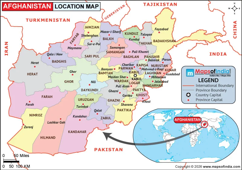 location map of afghanistan