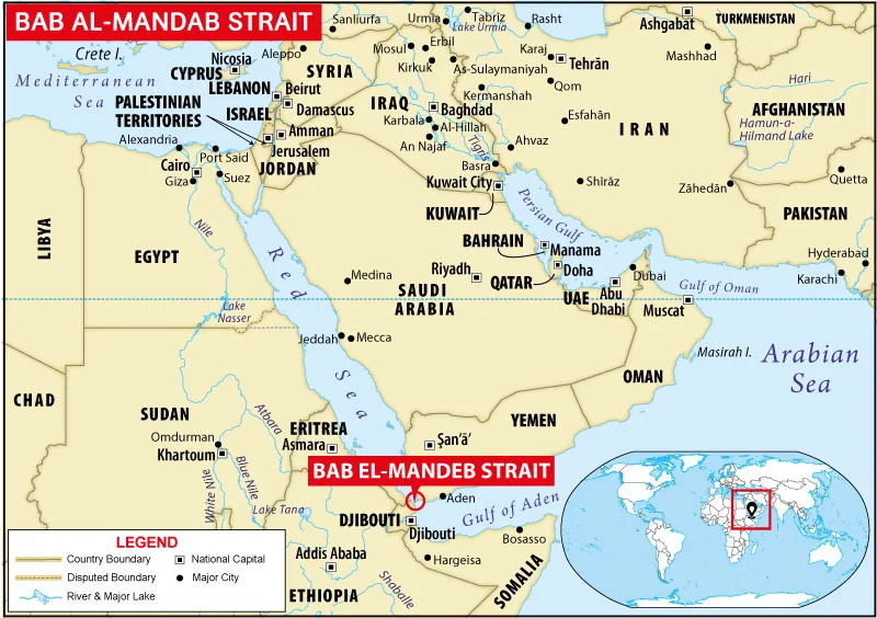 Bab el-Mandeb location map