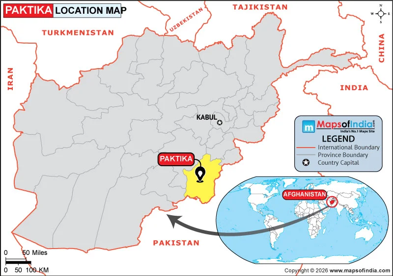 Location map of afghanistan's province paktika