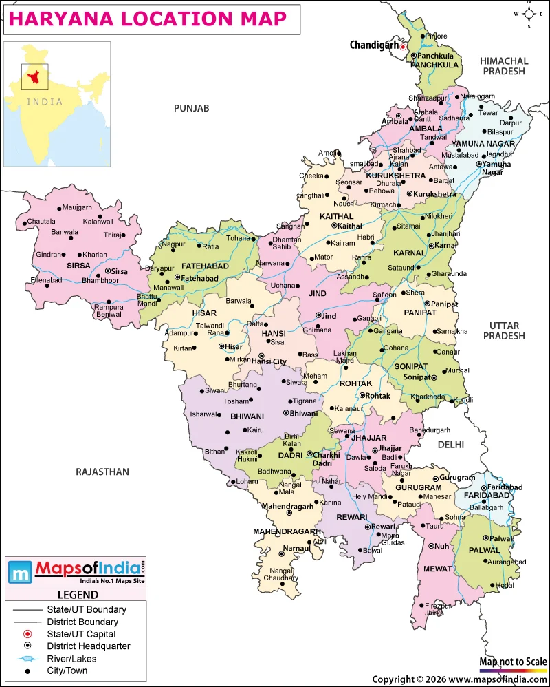 haryana location map