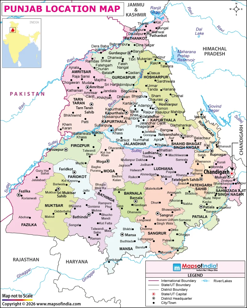 Punjab Location Map