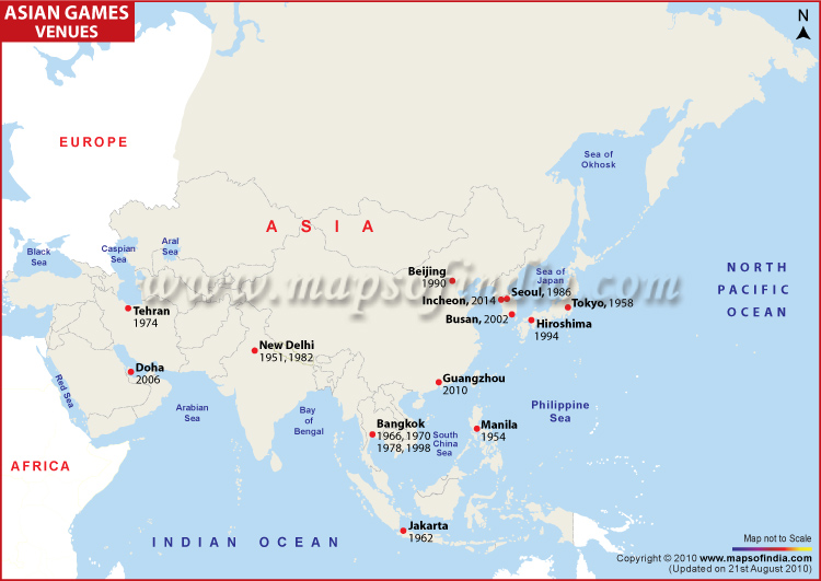 Map of Asian Games Venues