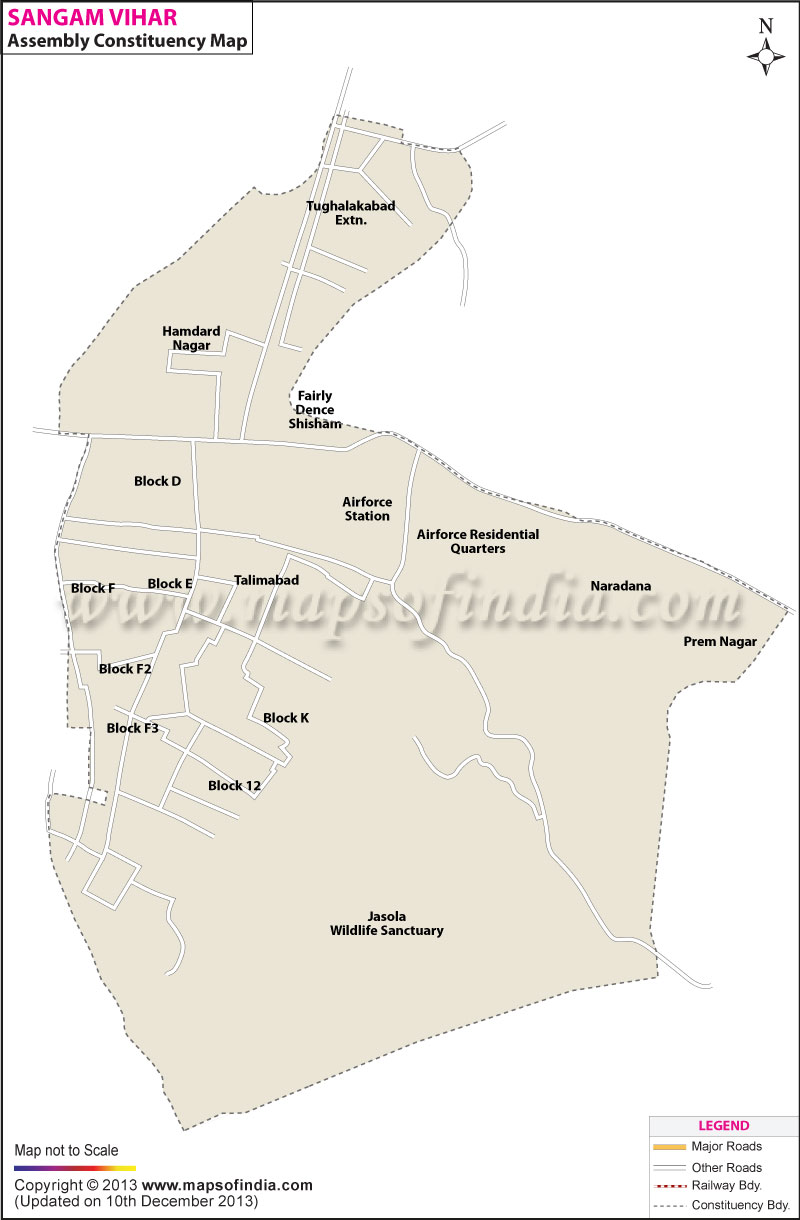 Map of Sangam Vihar Assembly Constituency