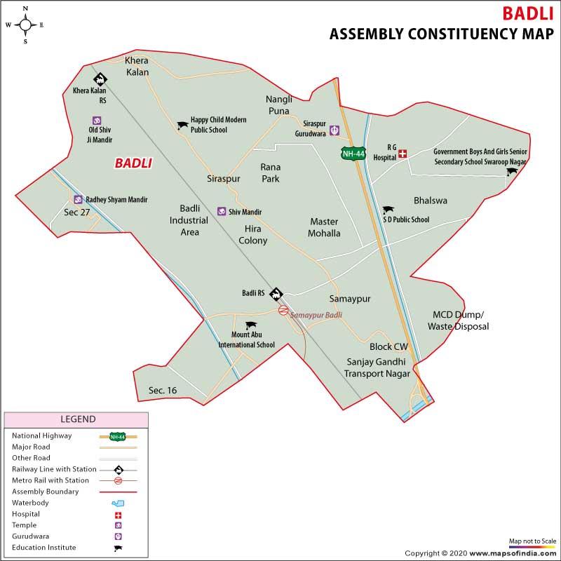  Contituency Map of Badli 2025