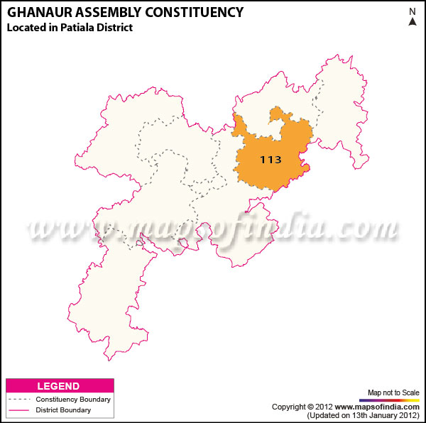 Assembly Constituency Map of Ghanaur