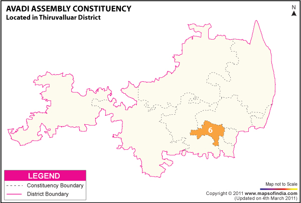 Avadi Assembly Election Results 2016, Winning MLA List, Constituency Map