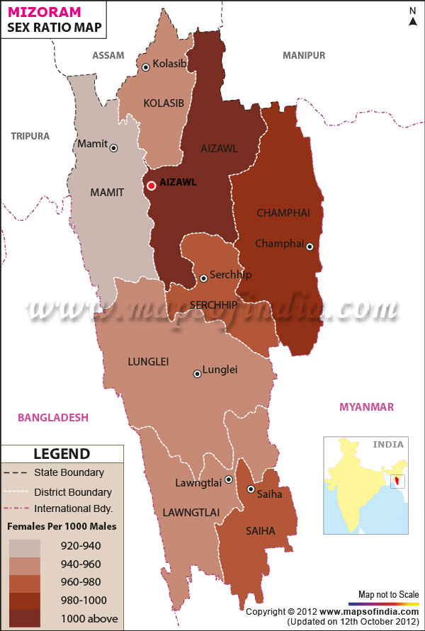 Mizoram Sex Ratio Census 2011