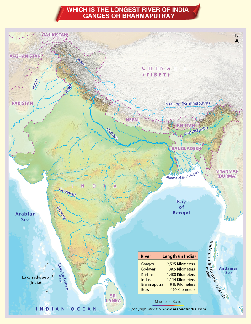 Ганг на карте Индии