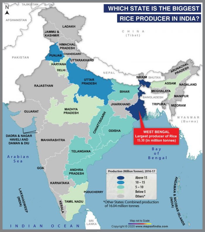 Foodland India Map Of Top 10 Rice Producing States Of India India World
