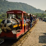 Moving toy train at elephanta caves